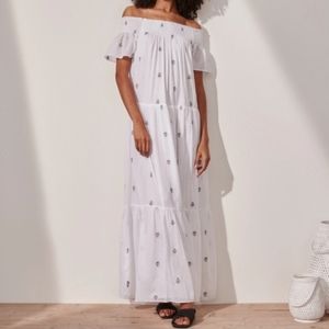 White label tier maxi dress off the shoulder by the white company beach